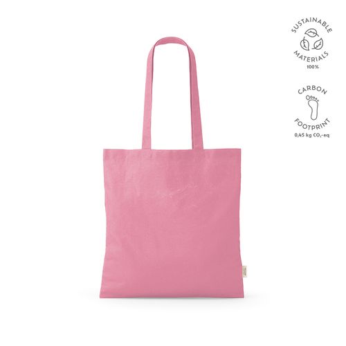 pink Bolsa de compra Everest; algodón reciclado 140 gsm Asas de 65 cm