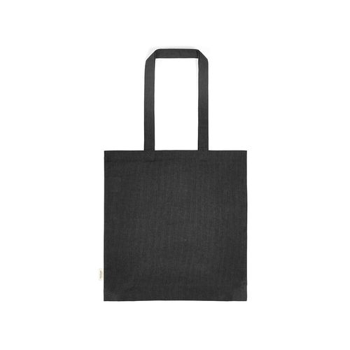 black Bolsa de compra Everest; algodón reciclado 140 gsm Asas de 65 cm