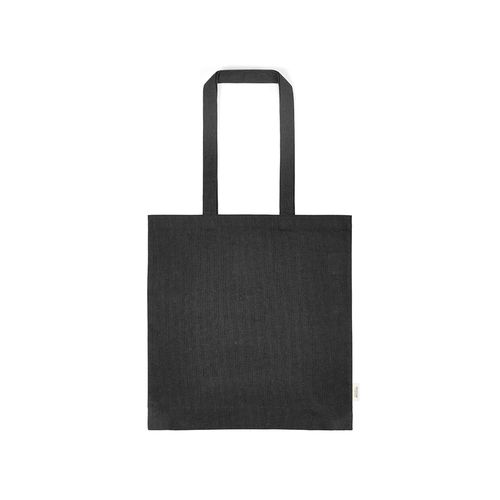 black Bolsa de compra Everest; algodón reciclado 140 gsm Asas de 65 cm