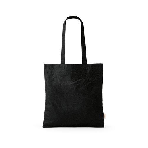 black Bolsa de compra Everest; algodón reciclado 140 gsm Asas de 65 cm