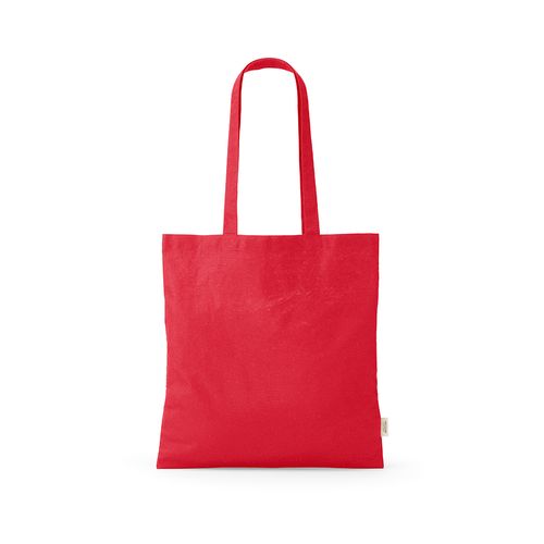 red Bolsa de compra Everest; algodón reciclado 140 gsm Asas de 65 cm