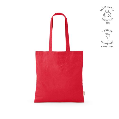 red Bolsa de compra Everest; algodón reciclado 140 gsm Asas de 65 cm