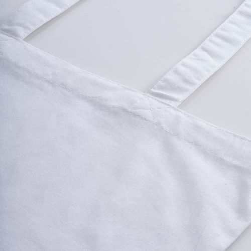 white Bolsa de compra Everest; algodón reciclado 140 gsm Asas de 65 cm