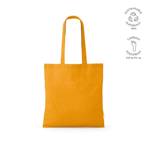 yellow Bolsa de compra Everest; algodón reciclado 140 gsm Asas de 65 cm