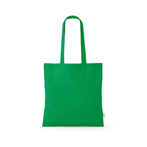 green Bolsa de compra Everest; algodón reciclado 140 gsm Asas de 65 cm