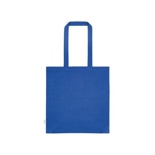 azulón Bolsa de compra Everest; algodón reciclado 140 gsm Asas de 65 cm