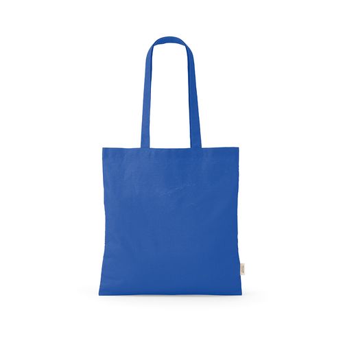 azulón Bolsa de compra Everest; algodón reciclado 140 gsm Asas de 65 cm