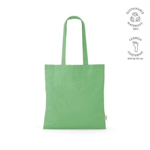 verde claro Bolsa de compra Everest; algodón reciclado 140 gsm Asas de 65 cm