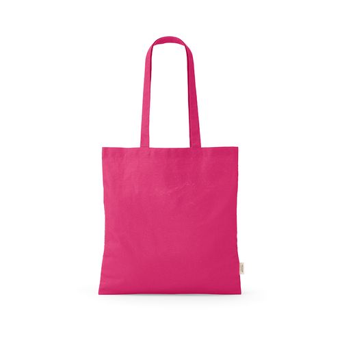 fucsia Bolsa de compra Everest; algodón reciclado 140 gsm Asas de 65 cm
