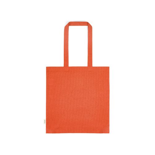 orange Bolsa de compra Everest; algodón reciclado 140 gsm Asas de 65 cm