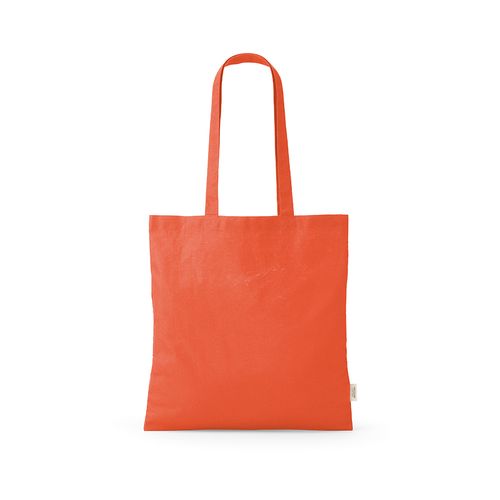 orange Bolsa de compra Everest; algodón reciclado 140 gsm Asas de 65 cm