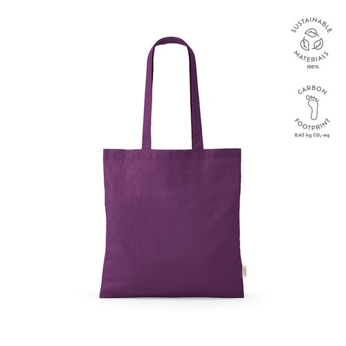 purple Bolsa de compra Everest; algodón reciclado 140 gsm Asas de 65 cm