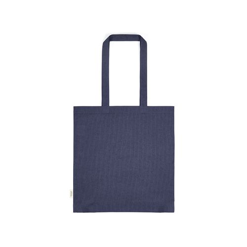 azul marino Bolsa de compra Everest; algodón reciclado 140 gsm Asas de 65 cm