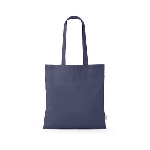 azul marino Bolsa de compra Everest; algodón reciclado 140 gsm Asas de 65 cm