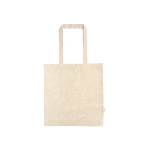 natural Bolsa de compra Everest; algodón reciclado 140 gsm Asas de 65 cm