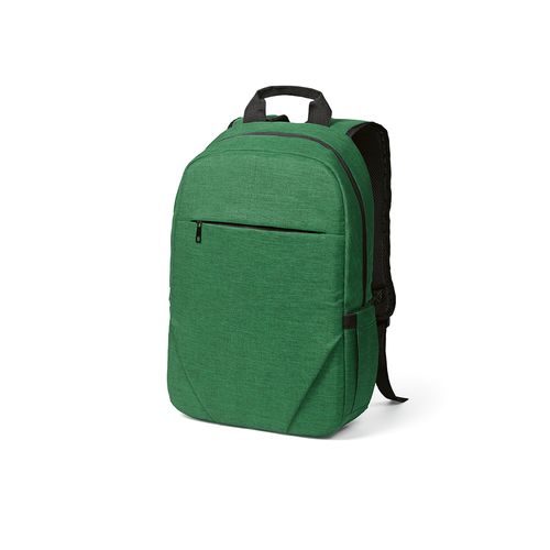 green Mochila Vilnius de 18 l de rPET. Bolsillo frontal. Para PC de 17