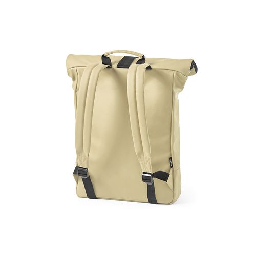 beis Mochila Milan; 24L fabricada en rPU y rPET. Para portátil de 17