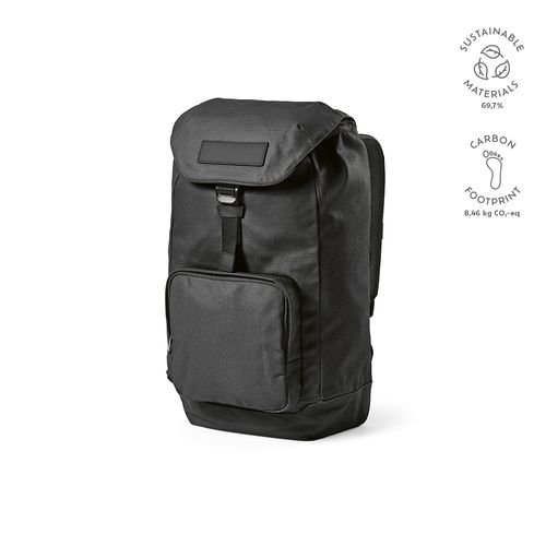 black Mochila Copenhagen; 20L de algodón reciclado. Portátil de 15.6