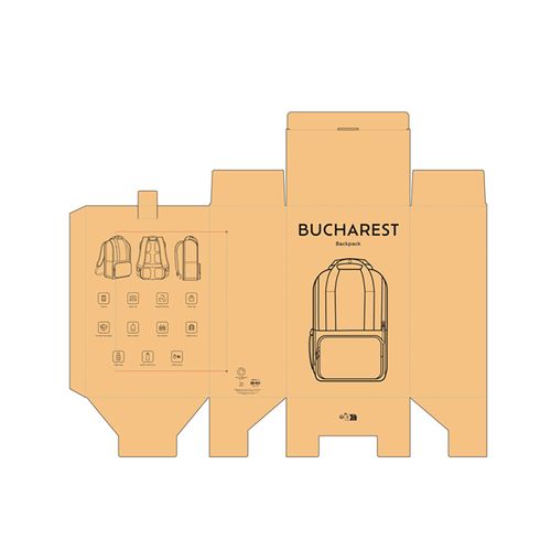 Sac à dos Bucharest 18L rPET. Poche avant Poche ordinateur 15,6"
