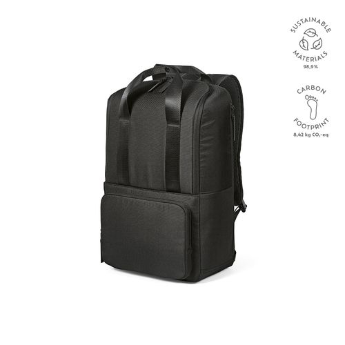 black Mochila Bucharest de 18 l de rPET. Para portátil de 15,6