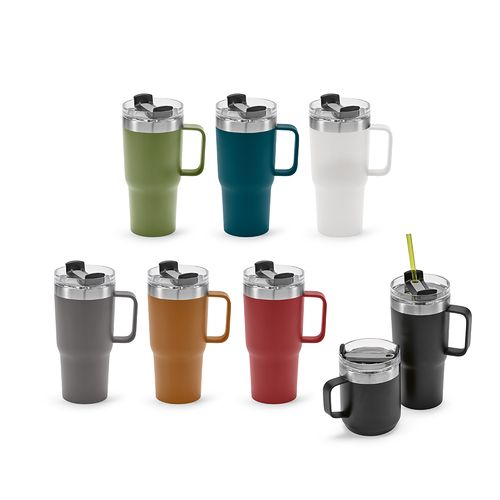 Mug Neman inox 580 ml. Double paroi et bouchon rotatif