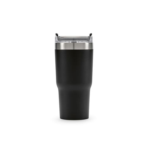 black Taza Neman; de rInox, de 580 ml. Doble pared y tapa giratoria