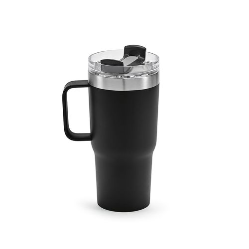 black Taza Neman; de rInox, de 580 ml. Doble pared y tapa giratoria