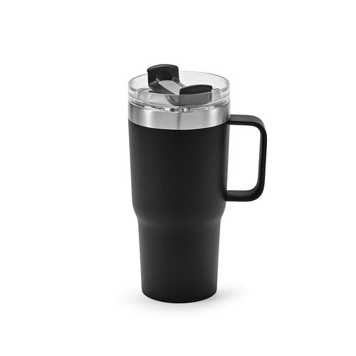 black Taza Neman; de rInox, de 580 ml. Doble pared y tapa giratoria