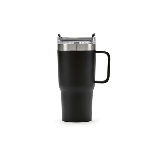 black Taza Neman; de rInox, de 580 ml. Doble pared y tapa giratoria