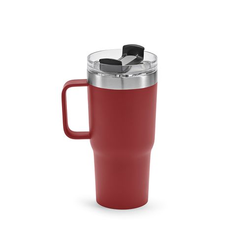 burdeos Taza Neman; de rInox, de 580 ml. Doble pared y tapa giratoria
