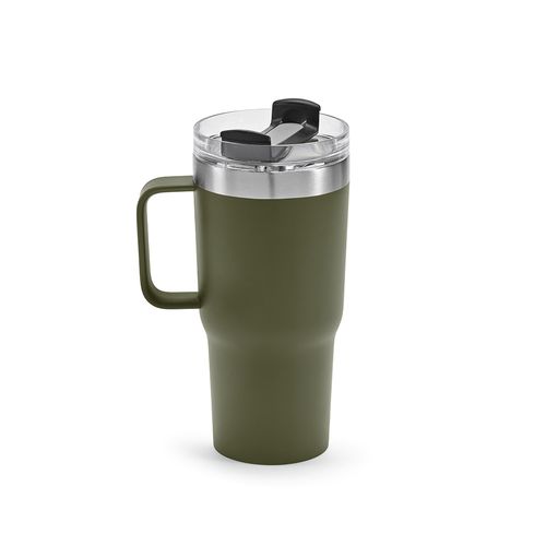 ejército verde Taza Neman; de rInox, de 580 ml. Doble pared y tapa giratoria