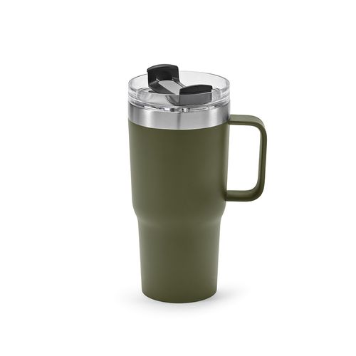 ejército verde Taza Neman; de rInox, de 580 ml. Doble pared y tapa giratoria