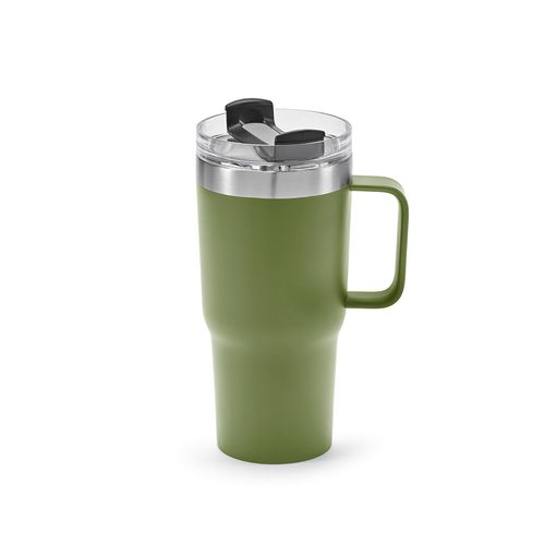 ejército verde Taza Neman; de rInox, de 580 ml. Doble pared y tapa giratoria