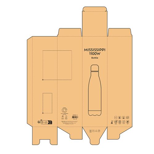 Gourde Mississippi 1100W rInox 810ml. Double paroie, Sublimation