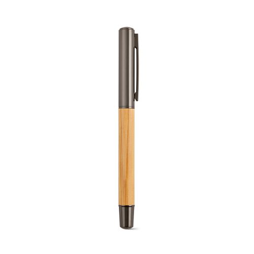 Stylo Aeschylus en bambou et inox, encre bleue 2 km