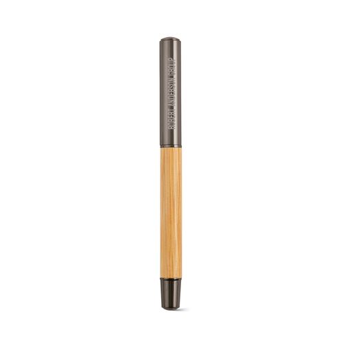 Stylo Aeschylus en bambou et inox, encre bleue 2 km