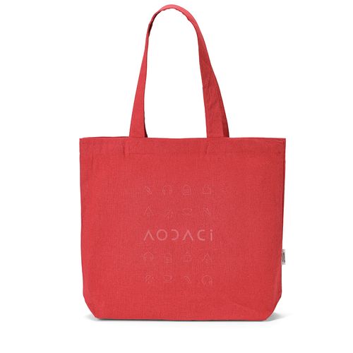 red Bolsa de compra Blanc; rCotton de 220 gsm. Asas de 65 cm y fuelle