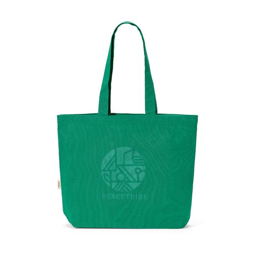green Bolsa de compra Blanc; rCotton de 220 gsm. Asas de 65 cm y fuelle