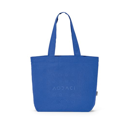 azulón Bolsa de compra Blanc; rCotton de 220 gsm. Asas de 65 cm y fuelle