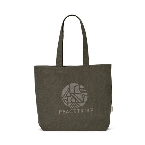 ejército verde Bolsa de compra Blanc; rCotton de 220 gsm. Asas de 65 cm y fuelle