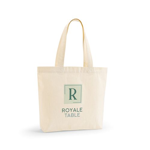 Bolsa de compra Blanc; rCotton de 220 gsm. Asas de 65 cm y fuelle