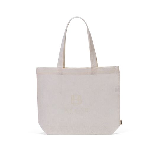 natural Bolsa de compra Blanc; rCotton de 220 gsm. Asas de 65 cm y fuelle