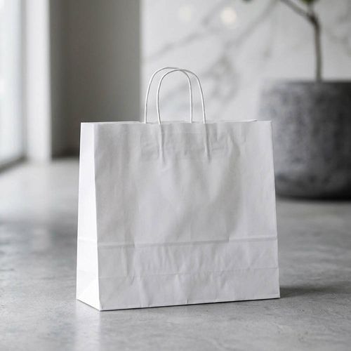 white Etna XL bolsa blanca de Kraft FSC®. 100 g/m². Fabricada en Portugal.