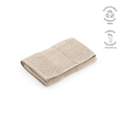 beis Toalla Donatello L; algodón reciclado 370 gsm. Made in Portugal