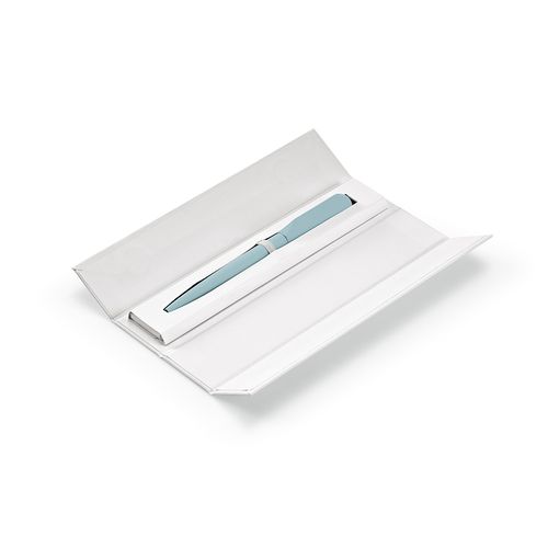 azul / blanco pastel Bolígrafo Rabelais; de rAluminio; tinta Dokumental® negra de 1km