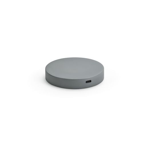 gray Cargador inalámbrico Lovelace; piedra caliza. 15 W. Puerto USB-C
