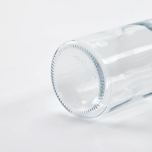 transparente Nilo botella de vidrio con tapa GPI. Fabricada en Portugal.