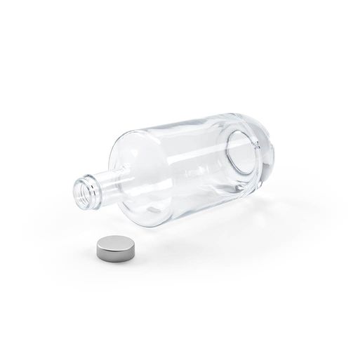 transparente Trent botella de vidrio con tapa GPI. Fabricada en Portugal