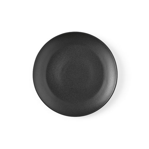 black Plato llano de cerámica Gaudi. Acabado mate. Fabricado en Portugal
