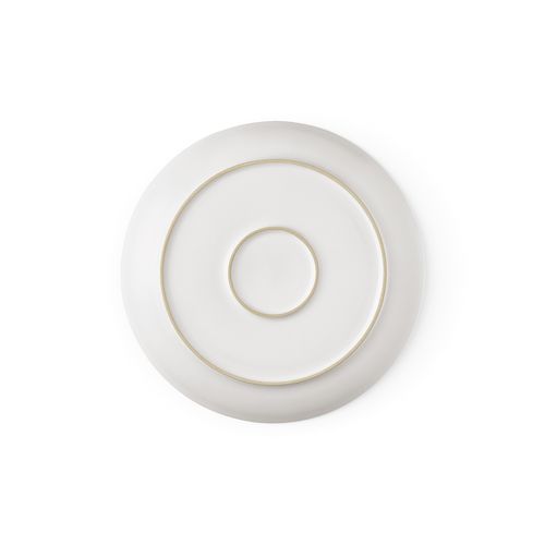 white Plato llano de cerámica Gaudí. Acabado mate. Fabricado en Portugal
